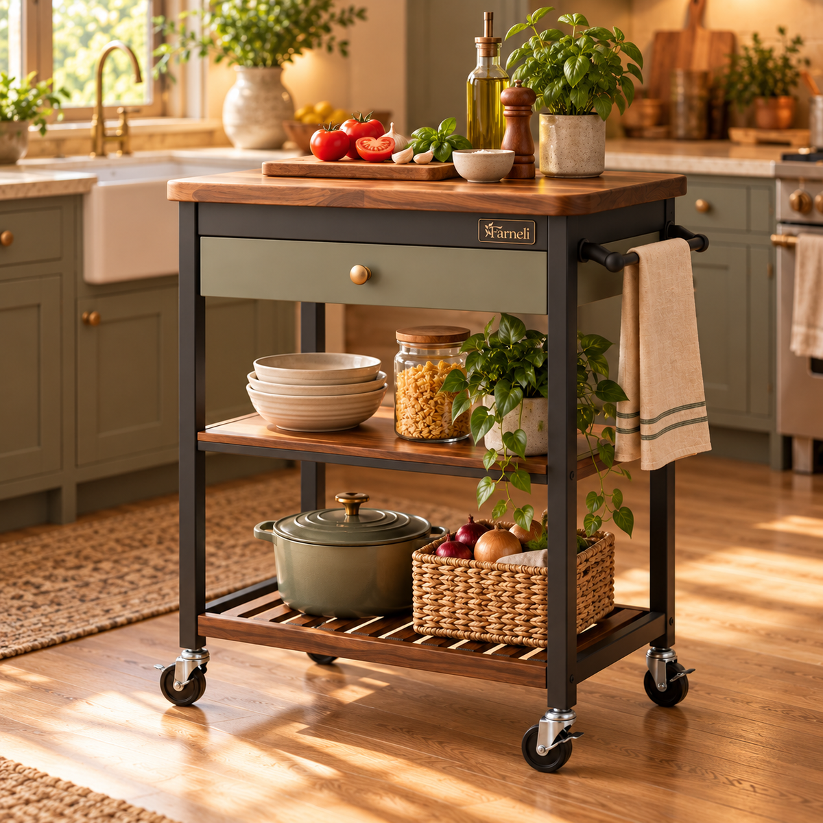 Farneli Rolliva Kitchen Cart